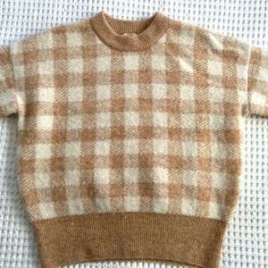 Sezane Becky Gingham Jumper Alpaca Sweater